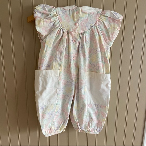 Vintage 80s/90s Baby Floral Cotton Romper by Health-Tex Size 12 Months - Picture 2 of 11